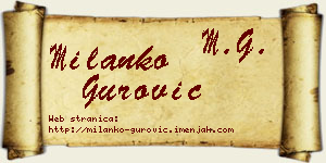 Milanko Gurović vizit kartica